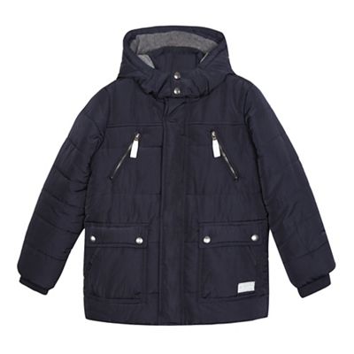 J by Jasper Conran Boys' navy padded fleece lined hooded jacket